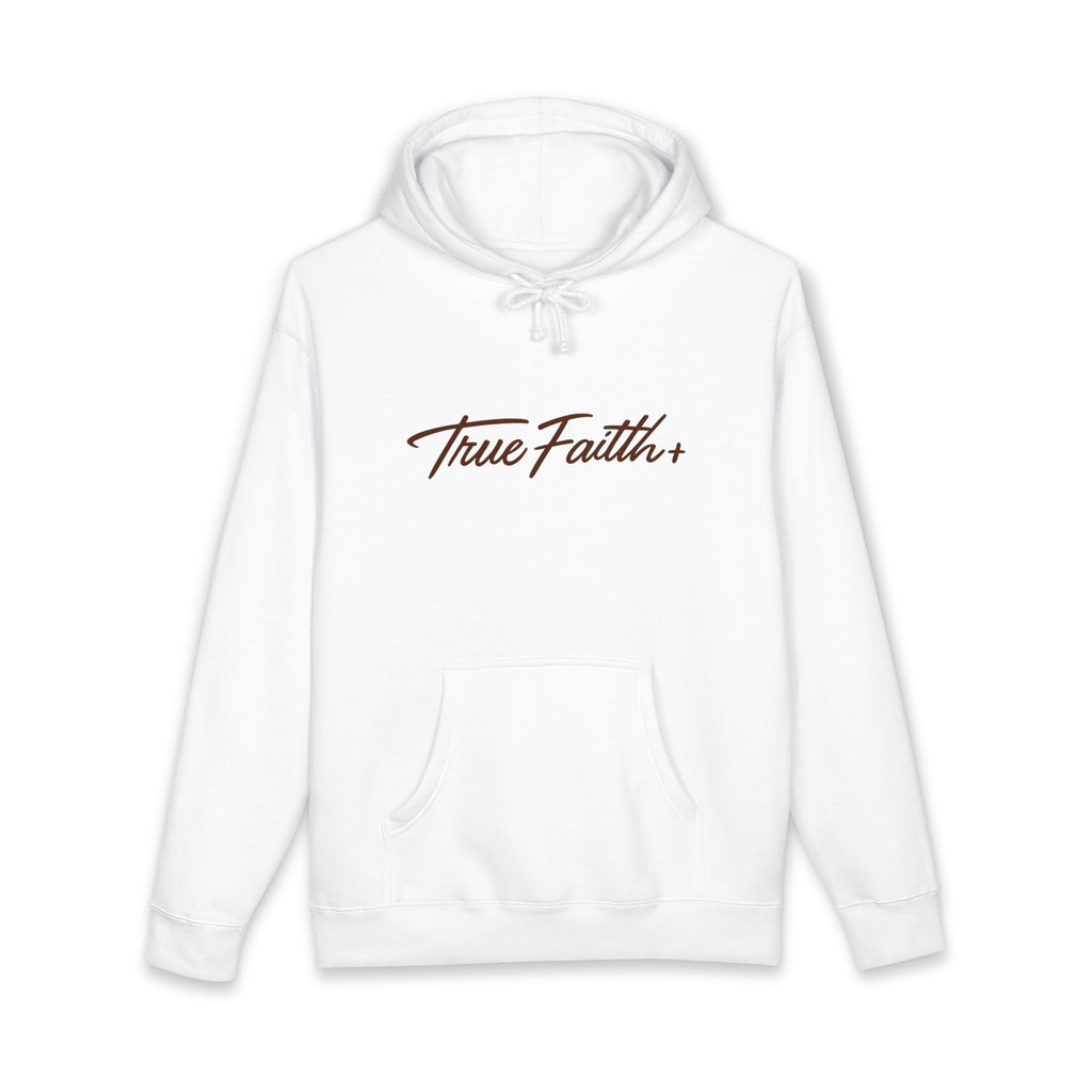 Faith Moves Mountain Hoodie — "True Faith" Script Front, Bold Back Graphic