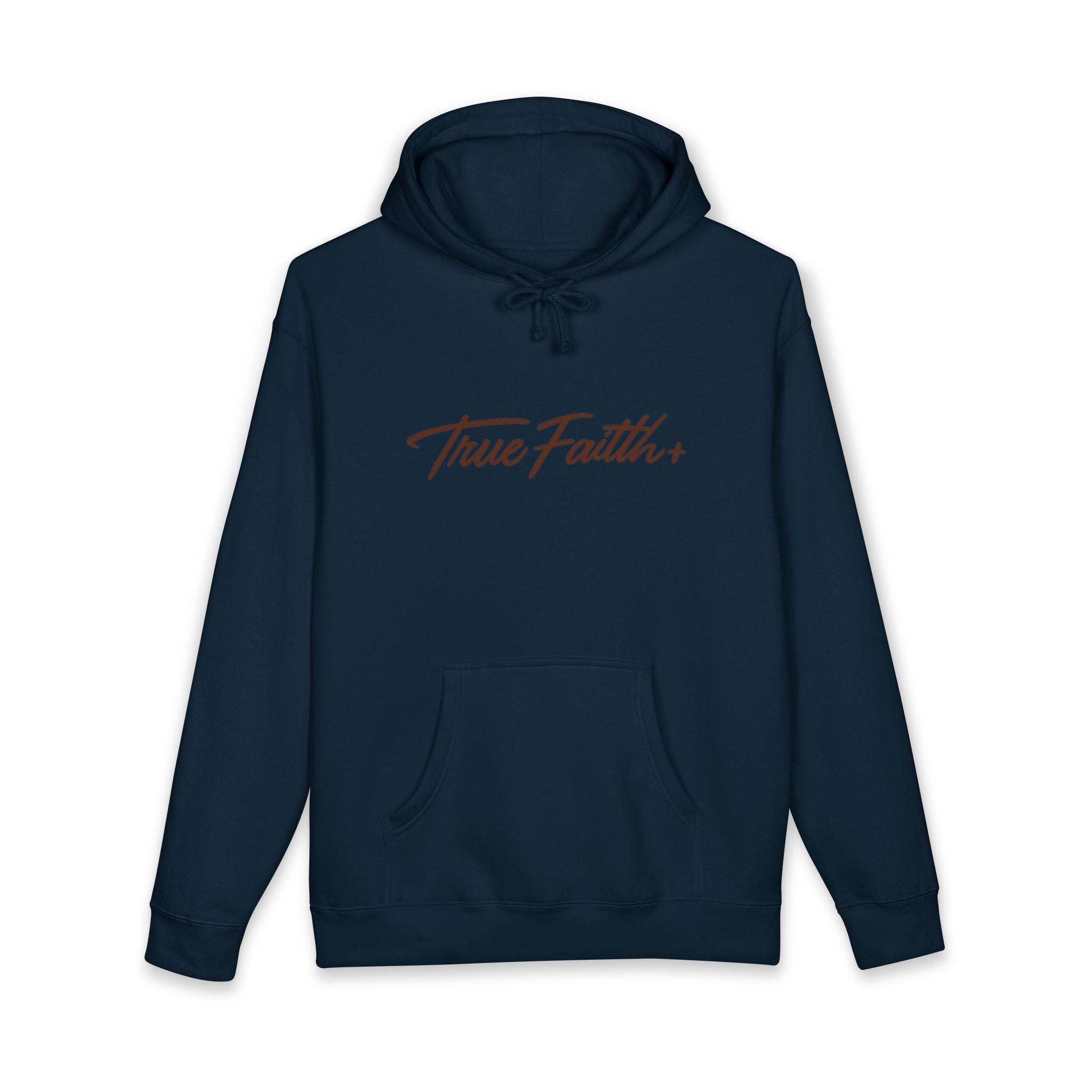 Faith Moves Mountain Hoodie — "True Faith" Script Front, Bold Back Graphic