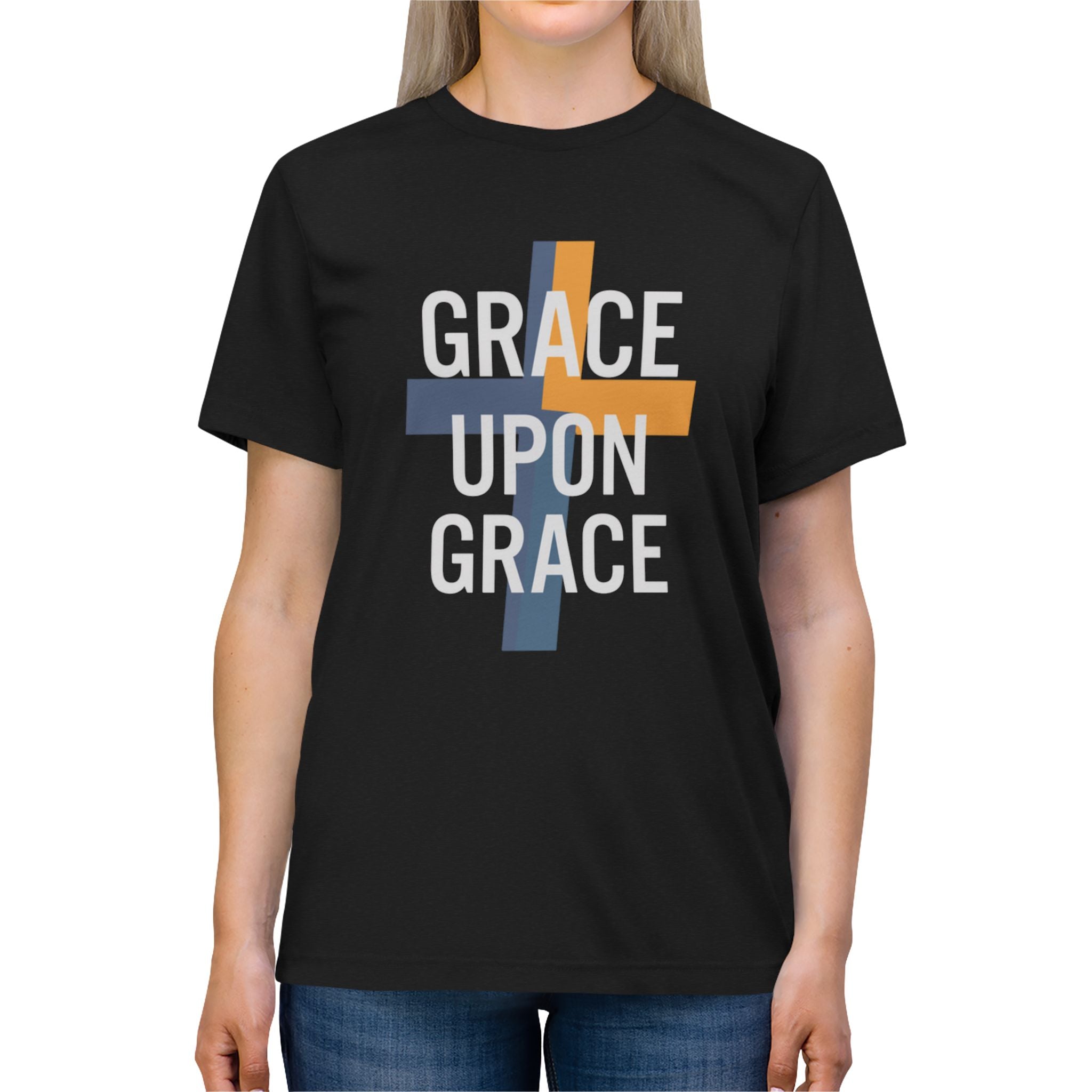 Grace Upon Grace Tee — Christian Cross Faith T-Shirt