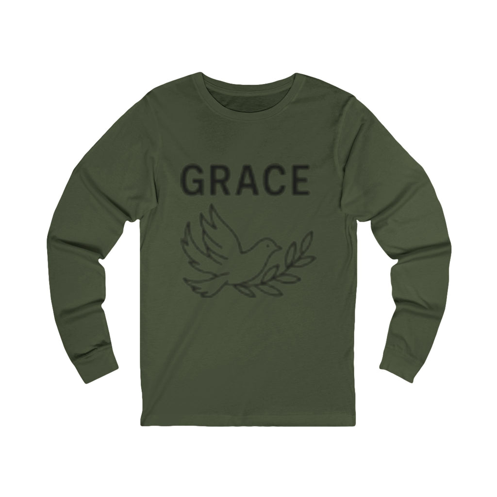 Grace Dove Long Sleeve Tee — Inspirational Christian Faith Shirt