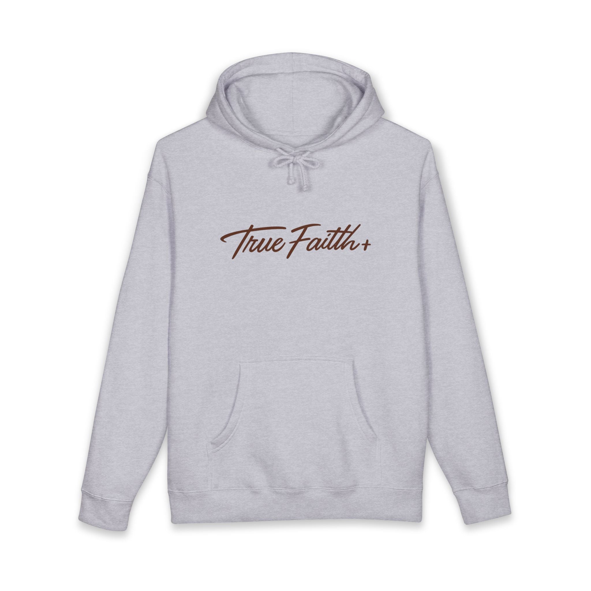 Faith Moves Mountain Hoodie — "True Faith" Script Front, Bold Back Graphic