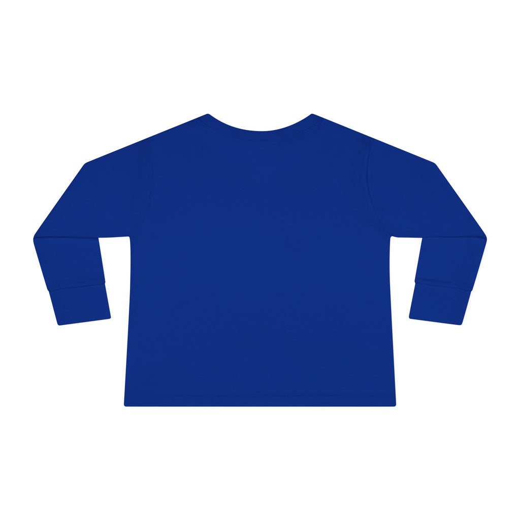 Toddler Long Sleeve Tee — "Little But Mighty In Faith" Lightning Cloud Kids Shirt