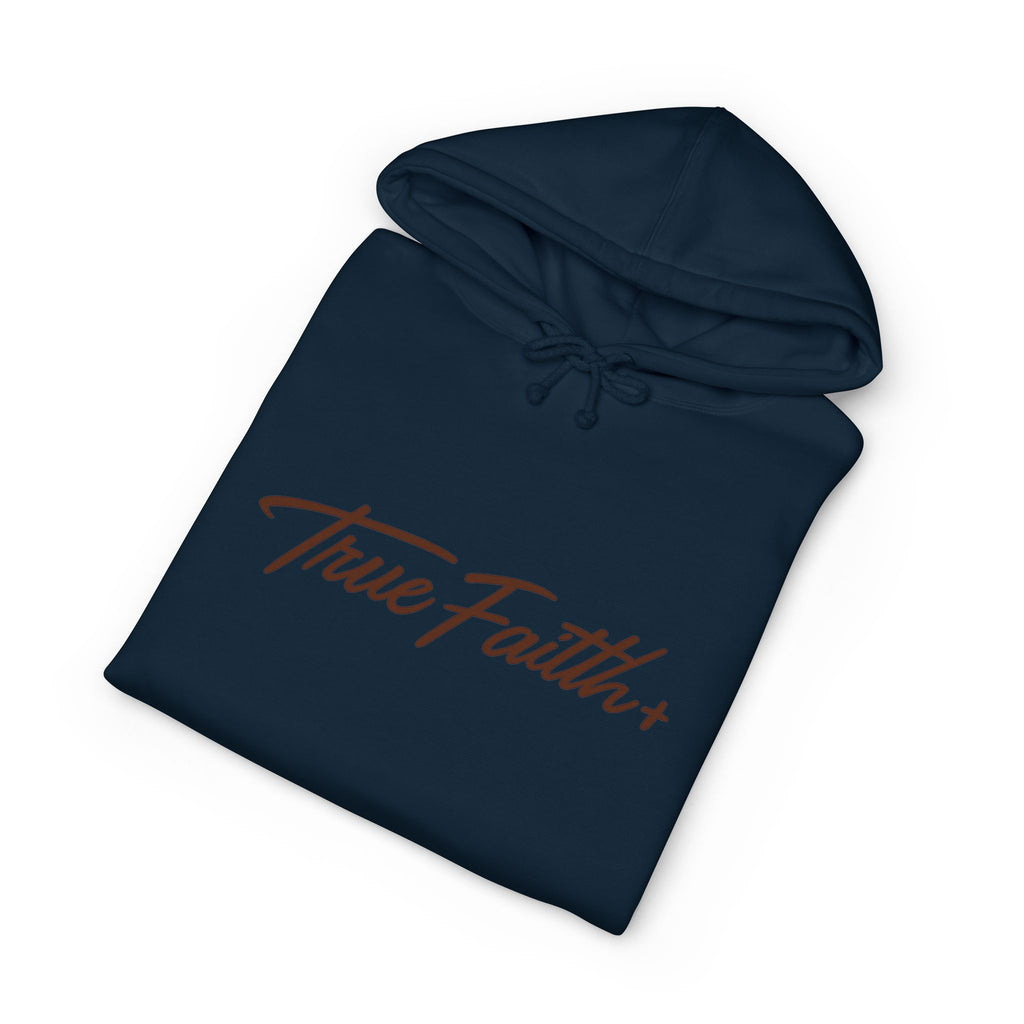 Faith Moves Mountain Hoodie — "True Faith" Script Front, Bold Back Graphic