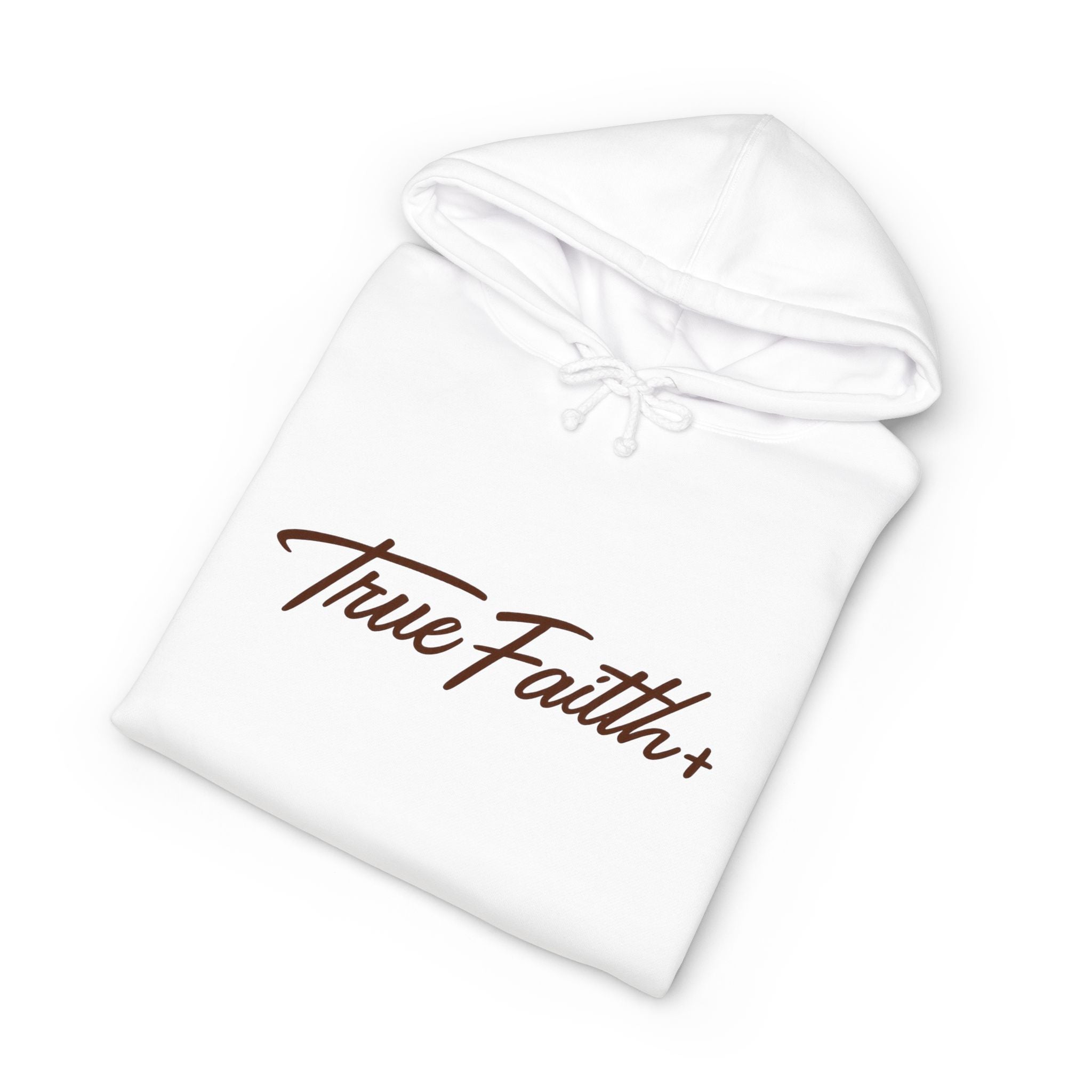Faith Moves Mountain Hoodie — "True Faith" Script Front, Bold Back Graphic