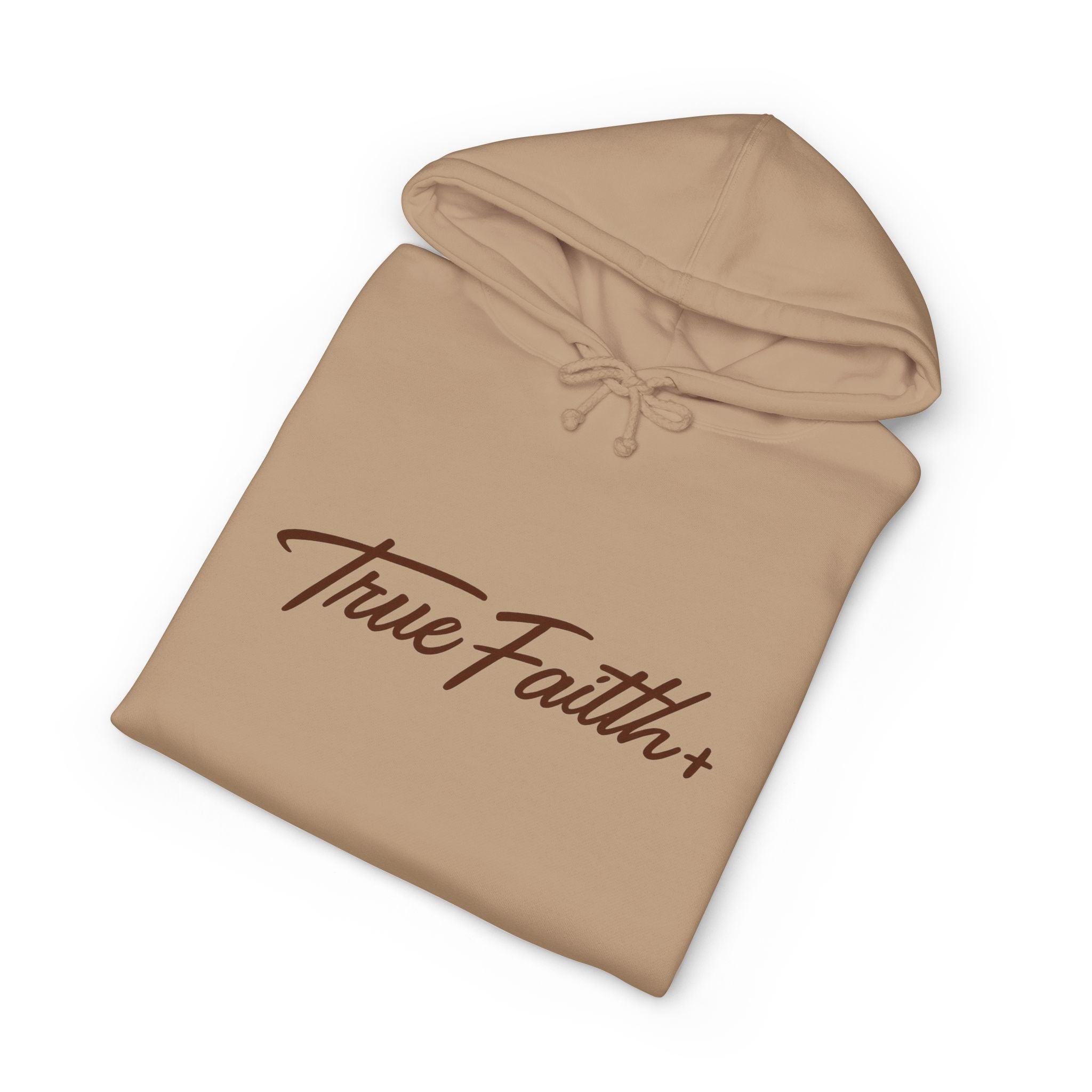 Faith Moves Mountain Hoodie — "True Faith" Script Front, Bold Back Graphic