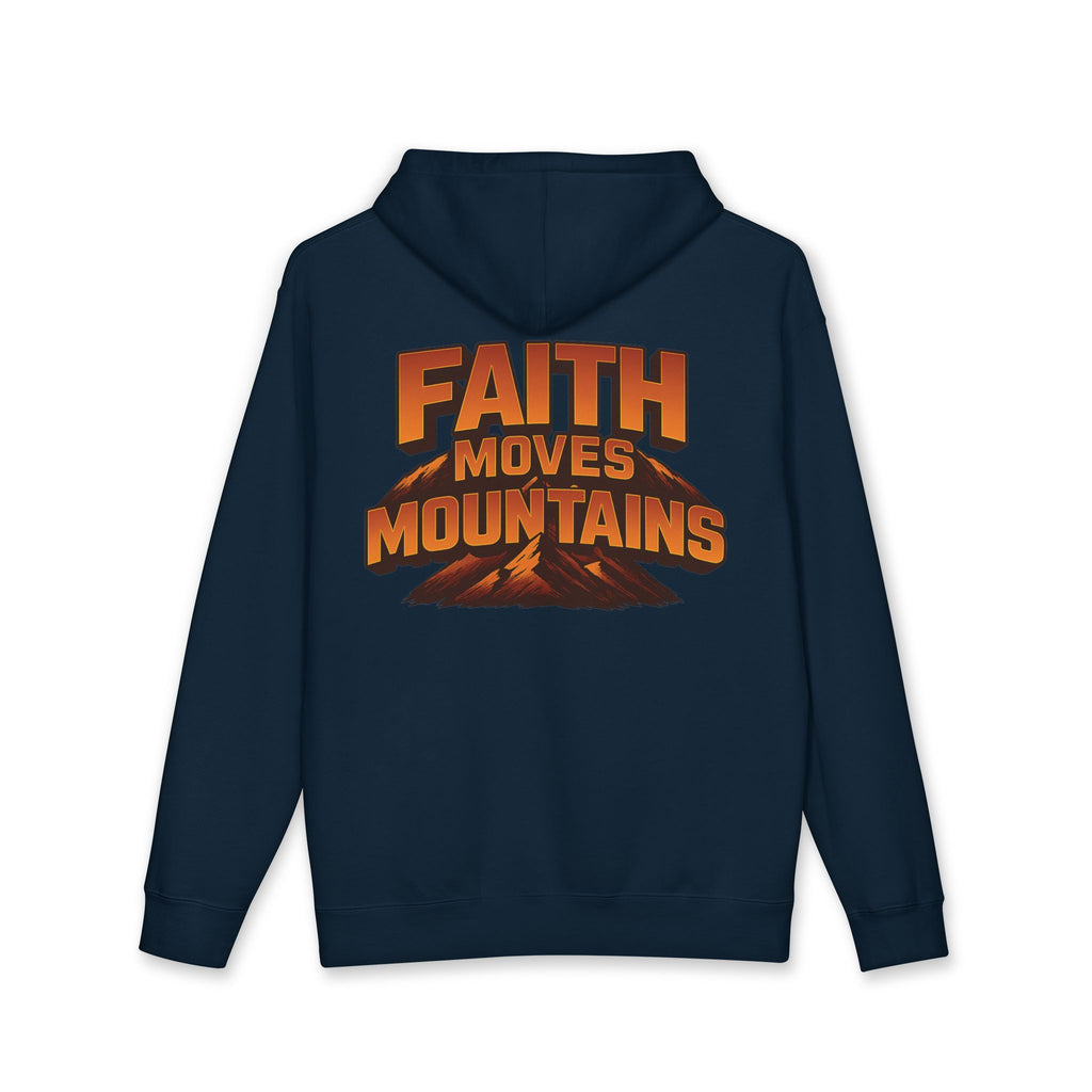 Faith Moves Mountain Hoodie — "True Faith" Script Front, Bold Back Graphic