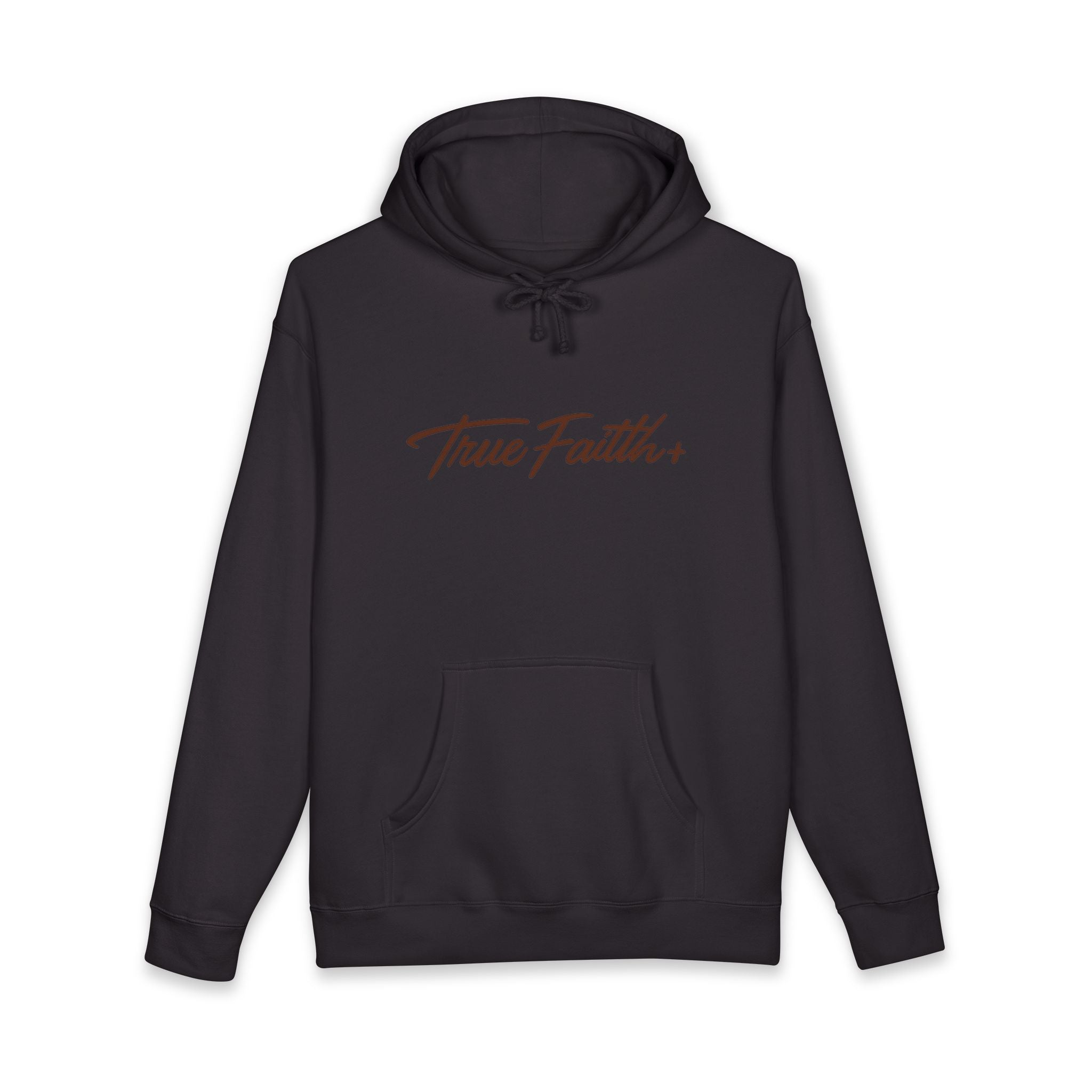 Faith Moves Mountain Hoodie — "True Faith" Script Front, Bold Back Graphic