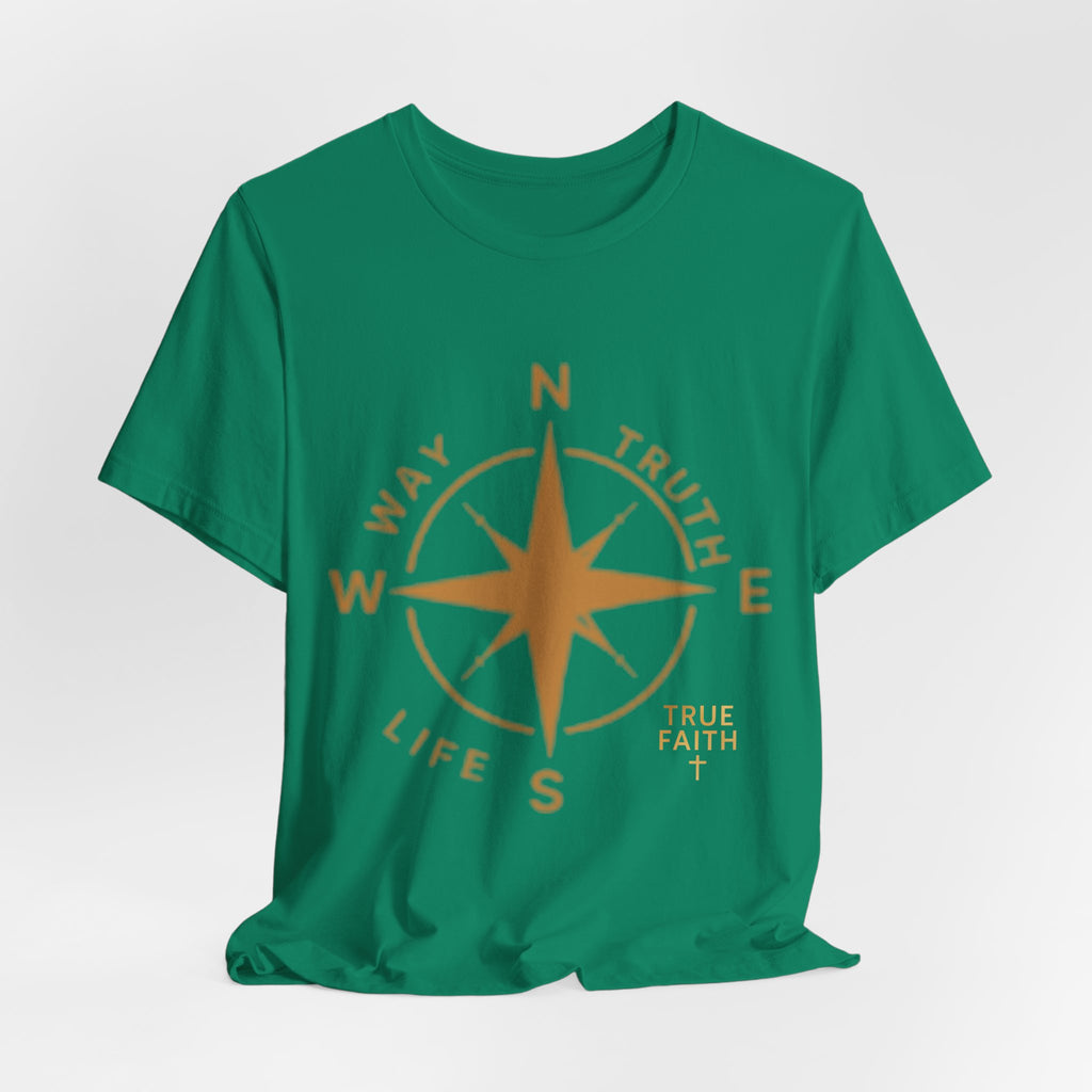 Compass of Faith T‑Shirt — "Way Truth Life" Christian Graphic Tee
