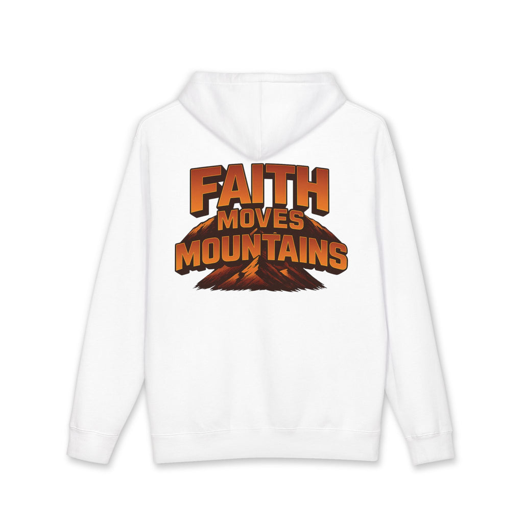 Faith Moves Mountain Hoodie — "True Faith" Script Front, Bold Back Graphic
