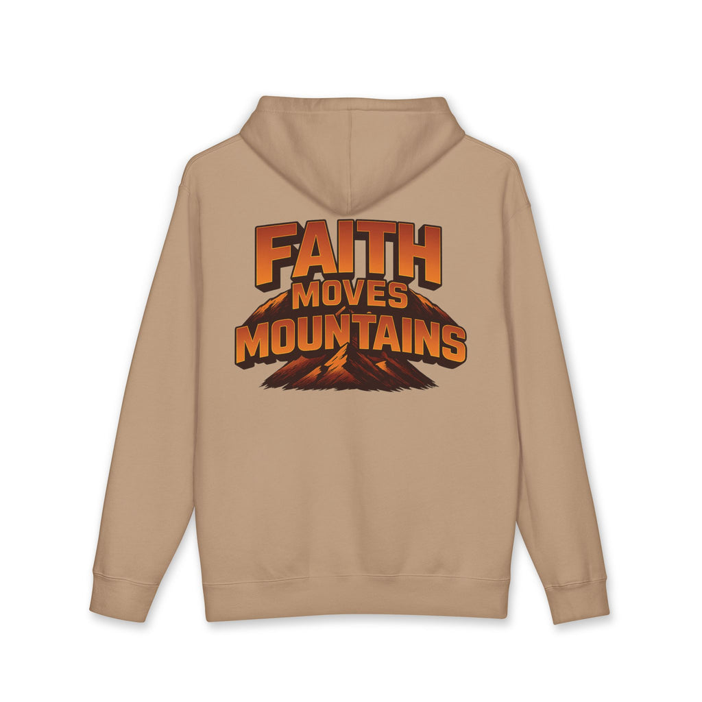 Faith Moves Mountain Hoodie — "True Faith" Script Front, Bold Back Graphic